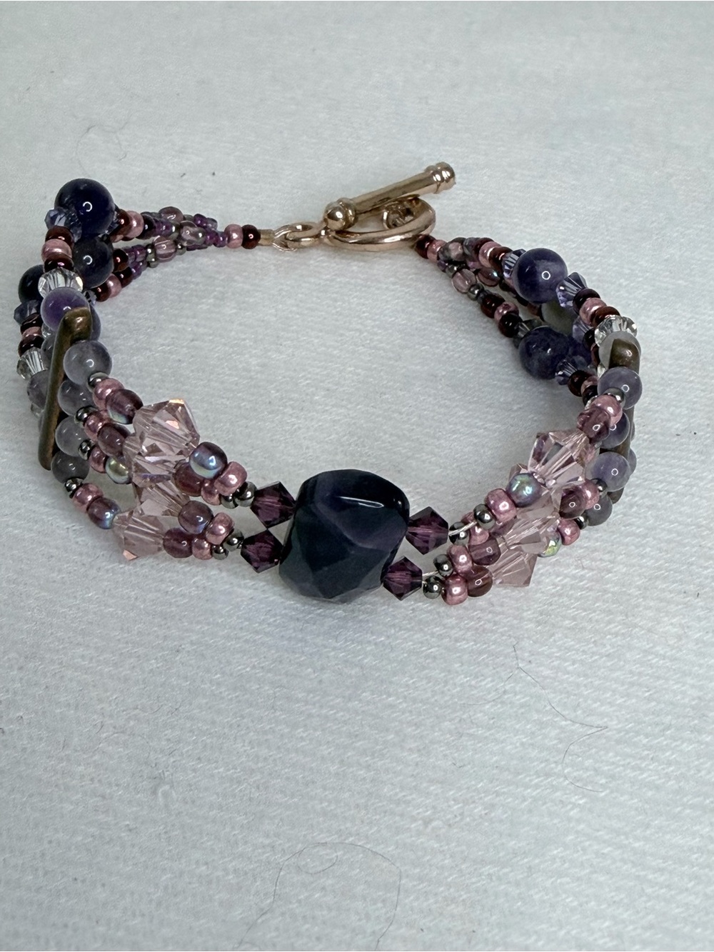 Artisan 4-Strand Amethyst /  Bracelet 2.5"